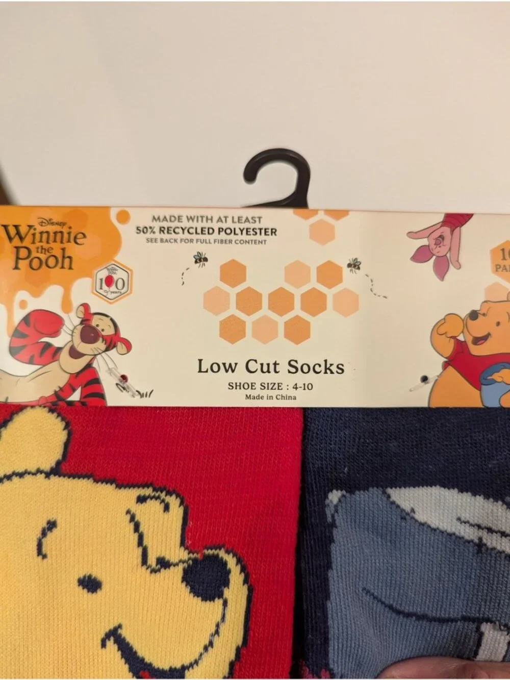Disney Low Cut Socks Shoe Size 4-10 (10 Pair) Winnie The Pooh